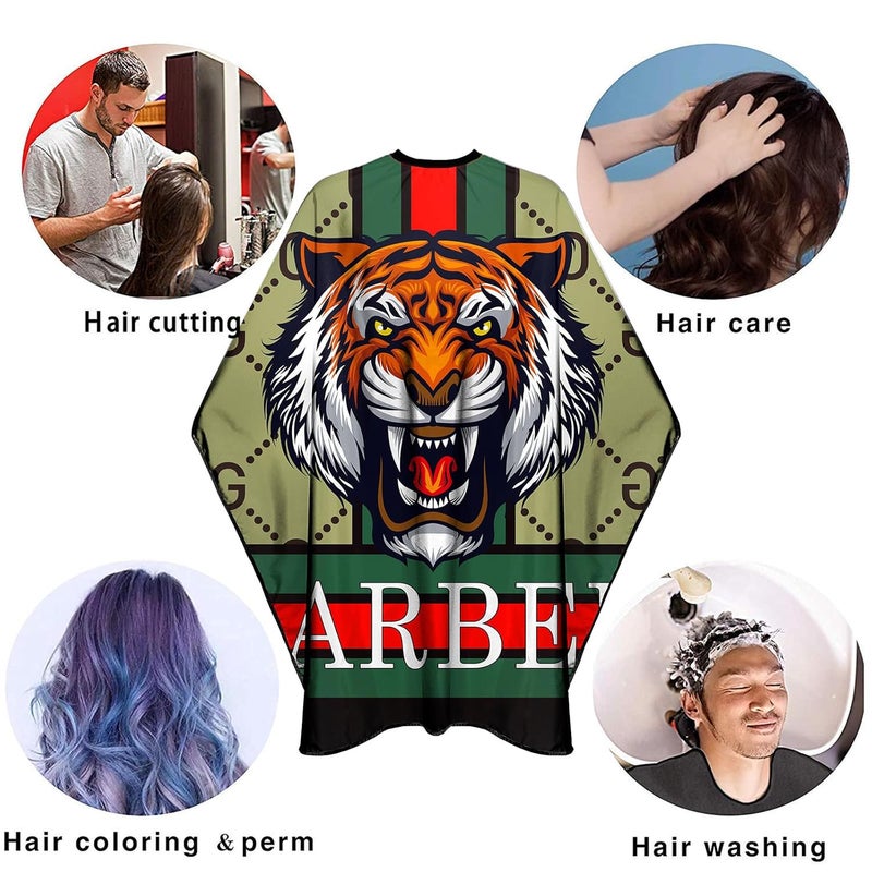 CapeshionPro Barber Capes Hair Cutting Capes Salon Stylist Capes with Snaps Waterproof Professional Large Barber Hairdresser Gown Cape- 63”× 56”(TIGER) - Image 5